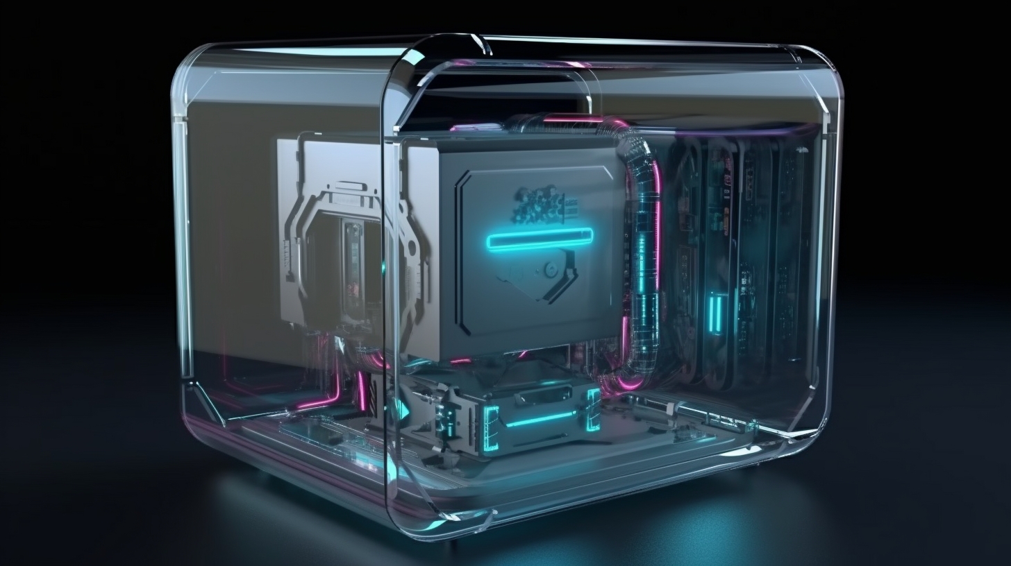 Clear safe with powerful compute inside.