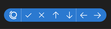 Cascade review bar at bottom of the text editor panel to approve or deny suggested diffs and changes